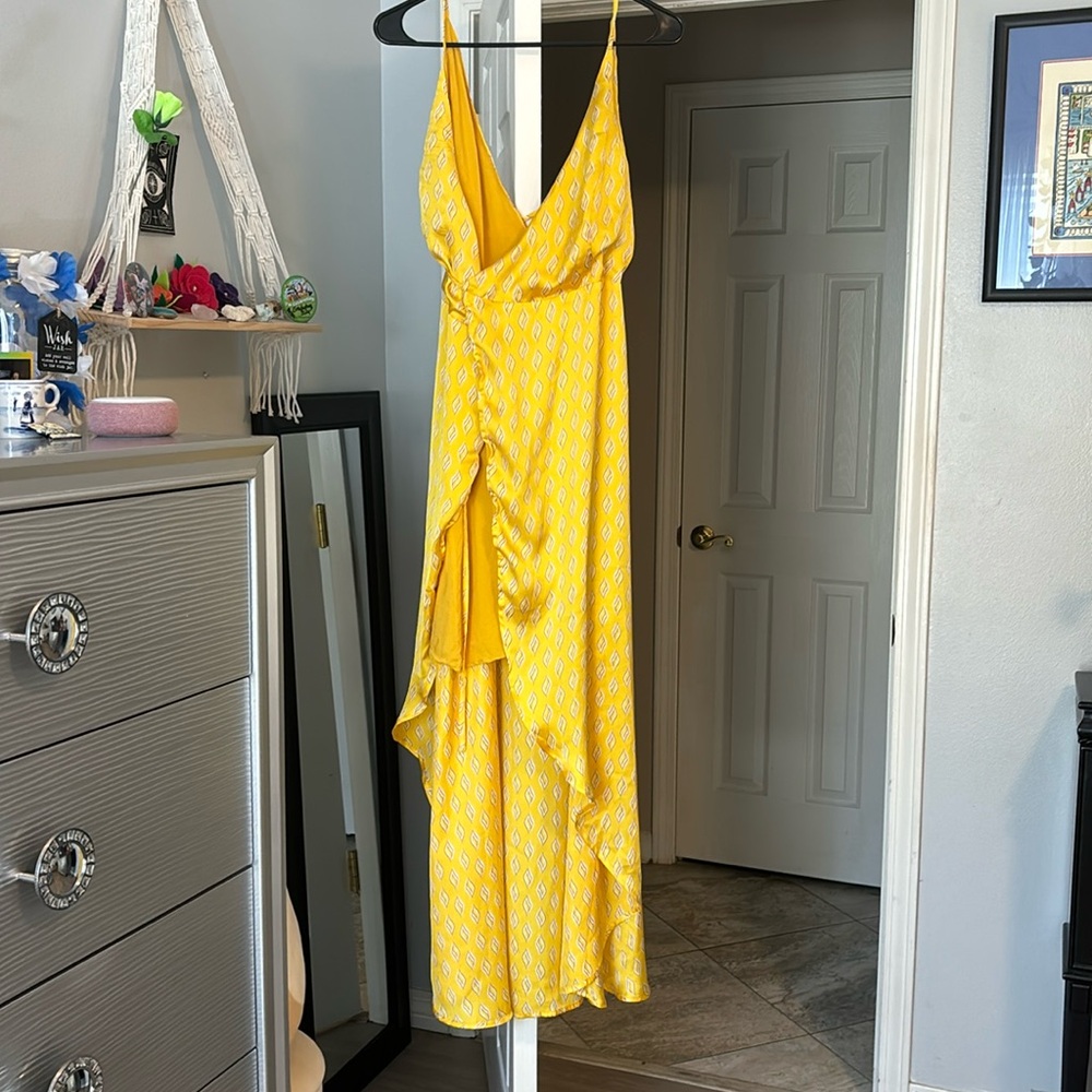 Gorgeous, golden yellow floor length dress